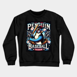 Penguin Baseball Tribute - Penguin Baseball League - Baseball Gift Crewneck Sweatshirt